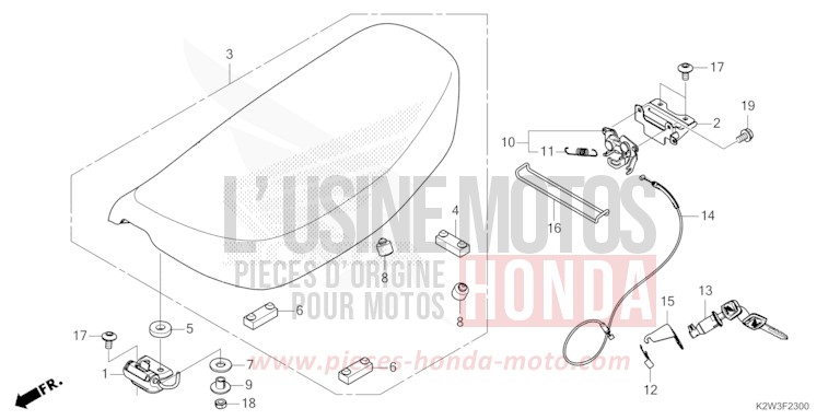 SEAT for Dax ST125 PEARL NEBULA RED (R376) from 2023